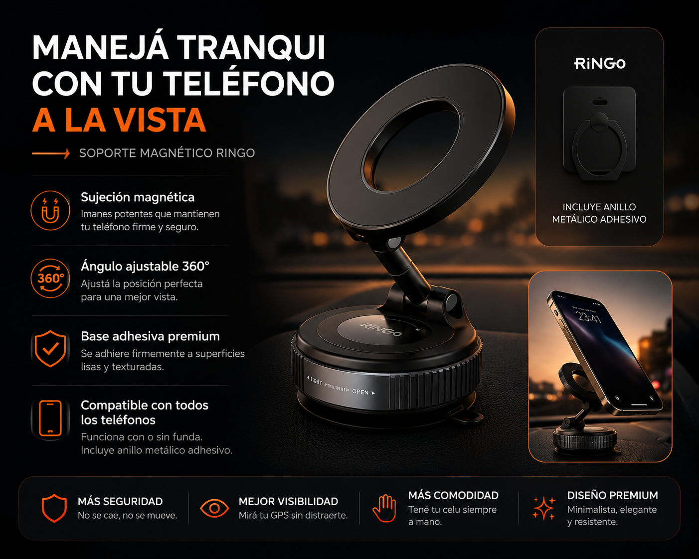 soporte auto magnetico